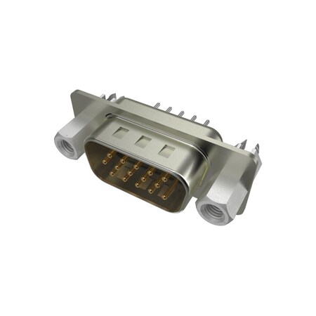 Fci D Subminiature Connector, 15 ContactS, Male, 0.09 Inch Pitch, Solder Terminal, No 4-40, Receptacle 10090928-P154VLF